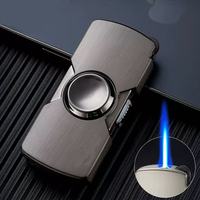 Briquet torche à flamme jet en gros, coupe-vent, rechargeable au gaz butane, pour fumer, anti-stress, créatif