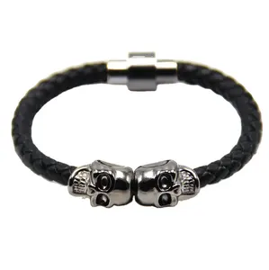 Bán Buôn Đen Chính Hãng Từ Mans Giá Rẻ Da Skull Bracelet