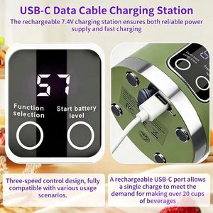เครื่องปั่นน้ำผลไม้พกพาไฟฟ้าแบบพกพา ชาร์จผ่าน USB ขนาดเล็ก 450 มล. - Product Image 3