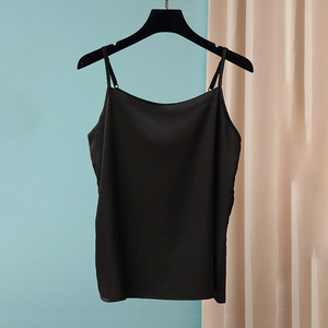 Women Elastic Slim Fit Camisole Top Solid Color Seamless Polyester Inner Layer Base Layer Formal Summer 2025 - Product Image 4