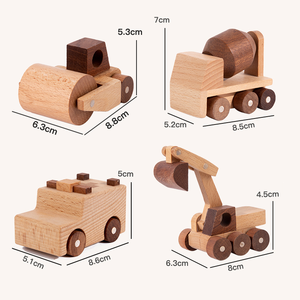 Blocchi di Legno di Faggio per Auto, Escavatore Cartoon, Giocattoli Educativi Montessori, Ambulanza e Polizia per Bambini, Regalo di Compleanno, Marca XIANGLONG - Product Image 2