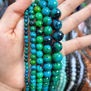 סיטוני חרוז חלק באיכות גבוהה chrydocolla מפואנקס בגודל 4 מ "מ 6 מ" מ 8 מ "מ 10 מ" מ 12 מ "מ - Product Image 3