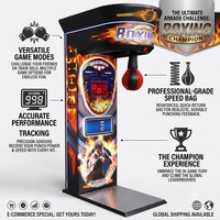 LeChen LC-6112229 Machine d'arcade de boxe professionnelle en métal robuste avec accepteur de billets et lecteur de cartes de crédit, à monnayeur, pour bars et clubs