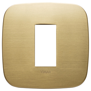 Vimar Brushed Brass Wall <b>Plate</b> 9.7 Cm Square Single <b>Switch</b> Cover - Product Image 1