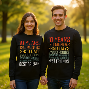 Maglietta a maniche lunghe per il 10° anniversario di Best Friends, design vintage - Product Image 3