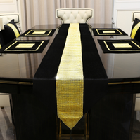 Nappe à glands de style européen Couverture de table décorative en velours Chemin de table en strass de luxe fait à la main