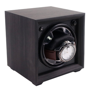 Sáng tạo sang trọng tự động hoạt động im lặng Đồng hồ duy nhất Winder hiển thị màu xám đậm bằng gỗ màu xanh LED xem Winder Box với ánh sáng - Product Image 2