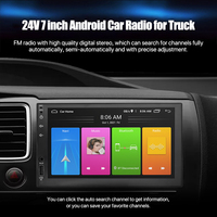 Écran tactile Android universel pour voiture 24V DC intégré, autoradio multimédia 2 Din 7 pouces, stéréo Android 13.0 pour camion/camionnette/bus