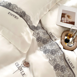 Copripiumino ricamato estivo bianco personalizzabile set biancheria da letto matrimoniale in fibra di lyocell 100% - Product Image 6