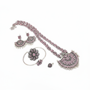 Conjunto combinado de joyería de moda chapada oxidada - Product Image 2