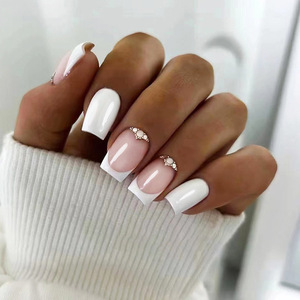 <span class=keywords><strong>Uñas</strong></span> Postizas de Mousse con Degradado <span class=keywords><strong>Rosa</strong></span> <span class=keywords><strong>y</strong></span> Morado, Estilo Diamante con Mariposa Brillante, para Usar con Máquina, Precio de Mayoreo - Product Image 4