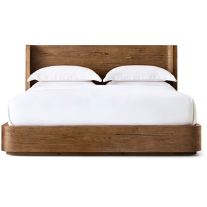 Muebles de Interior de Diseño Moderno, Cama de Madera Maciza para Dormitorio, Cama de Madera Maciza Minimalista para Hotel, Camas King Size con Ruedas - Product Image 1
