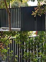 Jardín Exterior Privacidad Entrada Puerta plana Valla de aluminio Panel de valla de puerta corredera doble individual