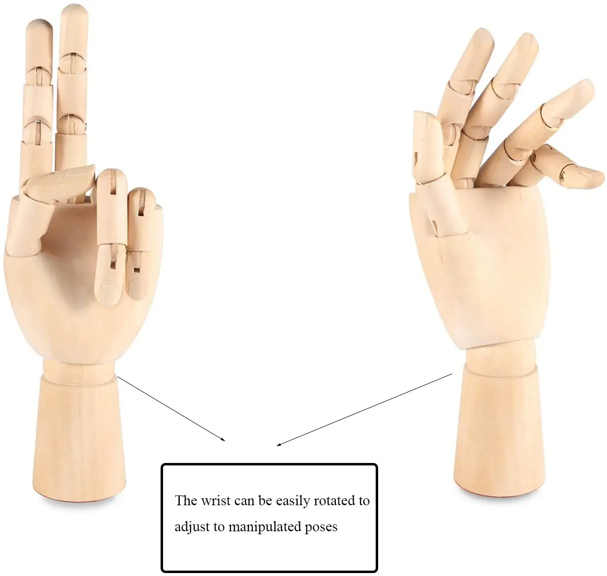 Modello di manichino in legno Art Hand Figura di mano di manichino flessibile con dita in legno da 7 pollici weixinbuy Art Mannequin 