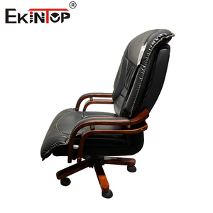 Sedia da Ufficio Direzionale Ekintop <span class=keywords><strong>in</strong></span> Legno Massello di Lusso, <span class=keywords><strong>Schienale</strong></span> <span class=keywords><strong>Alto</strong></span>, <span class=keywords><strong>in</strong></span> <span class=keywords><strong>Pelle</strong></span> Sintetica, Moderna, Girevole ed Ergonomica - Product Image 4