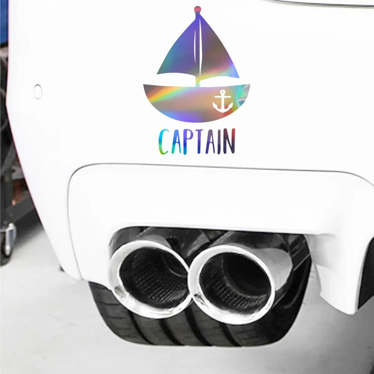 Kapal Kapten Perahu Jangkar Vinil Dekorasi Stiker Laser Truk DIY Jendela Dinding Bumper Hadiah Die Cut Stiker Laptop Kaca Jendela