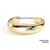 Gelang Manset Emas Tebal untuk Wanita, Ringan, Akrilik Cair, Organik, Lebar, Terbuka, Gaya Y2K, Perhiasan Pesta, Hadiah