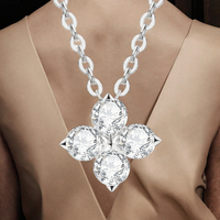 Colliers pendentifs en moissanite trèfle à quatre feuilles GRA, en argent sterling 925 plaqué rhodium/or, bijoux de luxe pour femmes
