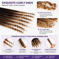 Extensions de dreadlocks en cheveux humains de 12 pouces, 1B 27 Ombre Locs avec pointes bouclées, extensions de locs permanentes faites à la main pour hommes et femmes