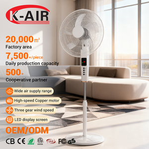 Soporte de refrigeración eléctrico, <span class=keywords><strong>ventilador</strong></span> de suelo de pedestal de 18 pulgadas con pantalla LCD y control remoto de larga distancia - Product Image 1