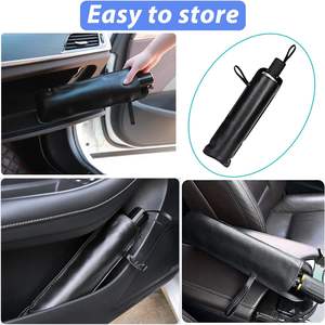 <span class=keywords><strong>Parasol</strong></span> <span class=keywords><strong>de</strong></span> voiture moderne manuel en cuir PU avec revêtement argenté, protection pare-soleil pliable pour pare-brise avant, résistant aux UV - Product Image 5