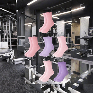 Chaussettes de compression tricotées respirantes pour femmes, soutien de la cheville, chaussettes de yoga colorées en coton, tendance, brillantes, pour la course, absorption des chocs, collection printemps - Product Image 3