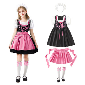 Fantasia Tradicional Bávara para Meninas, Vestido de Dirndl Alemão para Oktoberfest de Munique, com Faixa de Cabelo e Meias - Product Image 4