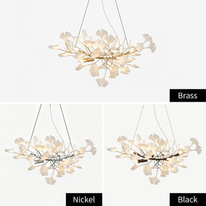 <span class=keywords><strong>Lustre</strong></span> Gingko B de grande taille pour salle à manger salon métal céramique feuille Led haut de gamme vente en gros - Product Image 3