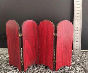 Quattro porte religioso gesus vergine maria piccolo schermo in legno tavolo in piedi ornamenti fatti a mano in legno cattolico artigianato regali - Product Image 2