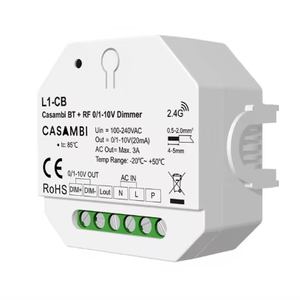 Controlador <span class=keywords><strong>Casambi</strong></span> BT <span class=keywords><strong>DMX</strong></span> PWM 0/1-10V BL, Atenuador 100-240VAC, Interruptor de Relé 1CH*3A, 256 Niveles, Atenuación Suave de 0-100% - Product Image 1