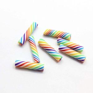 Bán Buôn 100 Cái/túi 25 Mét Đất Sét Polymer Peppermint Swirl Kẹo Gậy Dễ Thương Xoắn Sọc Polymer Clay Kẹo Canes Craft - Product Image 3