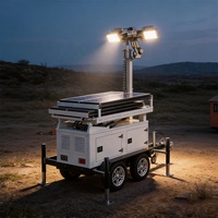 Remorque de sécurité solaire à mât hydraulique de 7 m, étanche IP65 pour la construction en extérieur