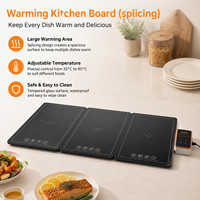 Plateau chauffant électrique pliable multi-panneaux blanc flexible à grande surface en verre pour réunions de famille