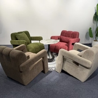 Fauteuil d'appoint moderne en tissu peluche, modèle 8126, fauteuil simple capitonné pour salon, chambre à coucher