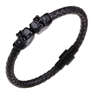 Vnox — <span class=keywords><strong>bracelet</strong></span> en améthyste pour homme et femme, bijou personnalisé, <span class=keywords><strong>de</strong></span> haute qualité, porte-bonheur, style punk, avec crâne bleu, <span class=keywords><strong>oeil</strong></span> <span class=keywords><strong>de</strong></span> mort - Product Image 1