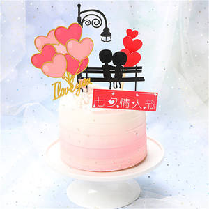 Venta caliente Love Paper Cake Insert Party Supplies Acrílico Boda Día de San Valentín Feliz cumpleaños Decoración Cake Topper - Product Image 6
