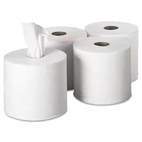 Serviettes en rouleau Jumbo jetables à traction centrale absorbante Ultra douce commerciale 6 rouleaux de papier essuie-mains en pulpe vierge sans noyau