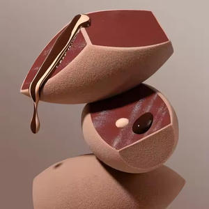 2025 nueva moda emulational huella dactilar cuero multicolor maquillaje esponja maquillaje licuadora - Product Image 2