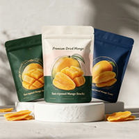 Op maat bedrukte herbruikbare ziplock mango gevriesdroogde fruitverpakkingen Mylar zakken staande pouch