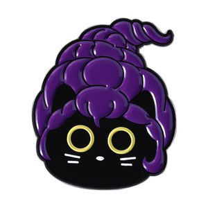 Broche créative en forme de sorcière de dessin animé, série de chats mignons, badge en alliage métallique, épingle à revers - Product Image 4