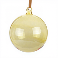 Vente en gros boule de verre transparent rouge Ornements de Noël cadeau promotionnel Boules de sapin de Noël Respectueux de l'environnement