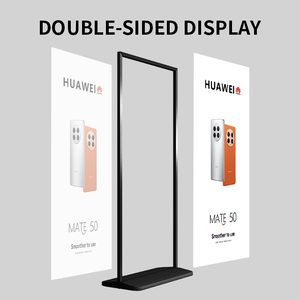 Support publicitaire extérieur BOZE en aluminium noir, minimaliste, durable, 60x160cm-80x200cm, portable, facile à assembler, pour centre commercial et exposition - Product Image 3