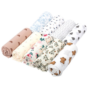 Couverture d'emmaillotage en crêpe de coton double couche <span class=keywords><strong>ultra</strong></span> douce, vente en gros d'usine, serviette de bain pour bébé, enveloppement pour nouveau-né et nourrisson - Product Image 1