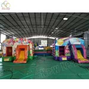 Happy Party Jumping Castle Castillo hinchable de PVC con tobogán frontal en alquiler - Product Image 4