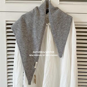 Women's 100% <strong>Wool</strong> Pure Knitted Triangle Scarf Casual Warm All-Season <strong>Shawl</strong> for Winter Head Cover - Product Image 4