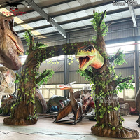 Parc à thème d'aventure Porte interactive d'entrée Modèle animatronique Porte de dinosaure Parc d'attractions Décoration artificielle