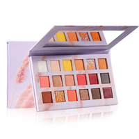 Palette de fards à paupières mats vegan 18 couleurs avec miroir, format voyage, mini, imperméable, longue tenue, pour peaux foncées