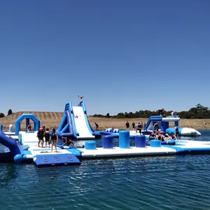 Bouncia Inflatable Water Park In Stock With TUV Certification For Adults And Kids