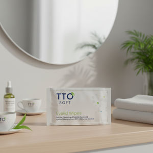 TTO 12 lingettes jetables douces pour paupières à l'huile d'arbre à thé et acide hyaluronique, démaquillant pour yeux sensibles, soulagement de la blépharite et du Demodex - Product Image 3