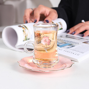 Hot Sale European-Style Turkish Characteristic Gold Pattern <strong>Tea</strong> 6 Cup Saucer <strong>Set</strong> Household Glass Mugs Coffee Afternoon <strong>Tea</strong> <strong>Gift</strong> - Product Image 4